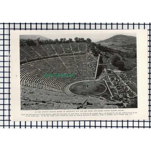 (8118) Greek Theatre Epidaurus - 1940 Book Print