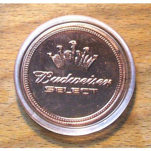 BUDWEISER SELECT Beer Copper Poker Chip Golf Ball Marker