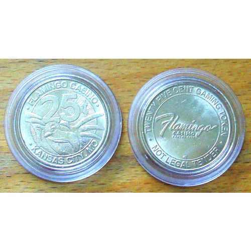 25 Cent Flamingo Casino Gaming Token - Kansas City, Missouri - 1996 - Closed
