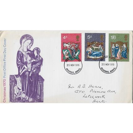 GB 1970 Christmas GPO FDC Reading pm
