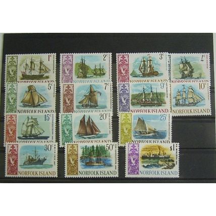 NORFOLK ISLAND SG 77-90 MINT SHIPS SET CAT. £10+