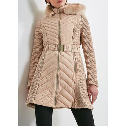 KAREN MILLEN Long Quilted Faux Fur Trimmed Hood Coat BNWT (RARE & COLLECTABLE)
