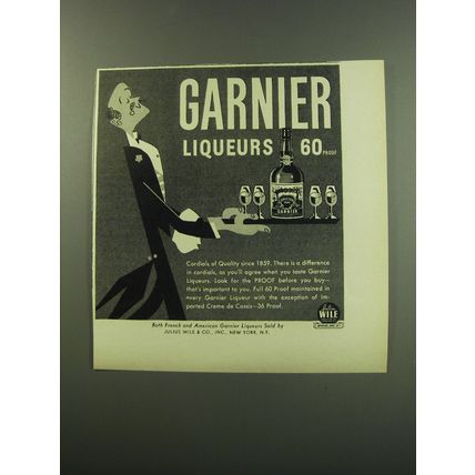 1949 Garnier Liqueur Advertisement