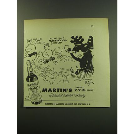 1949 Martin's V.V.O. Scotch Advertisement - art by Otto Soglow