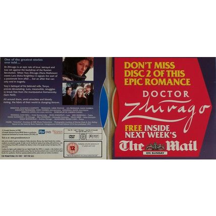Doctor Zhivago DVD Promo The Mail On Sunday A 2 Disc Set Keira Knightley