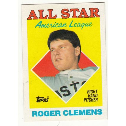 1988 Topps Roger Clemens baseball card #394 – Red Sox All Star