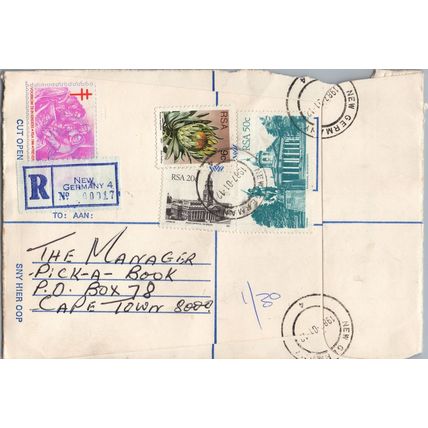 ZAYIX South Africa Registered Cover with Christmas Seals - New Germany