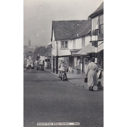 Vintage Large Motorbike Hockerill Street Bishops Stortford Real Photo Postcard