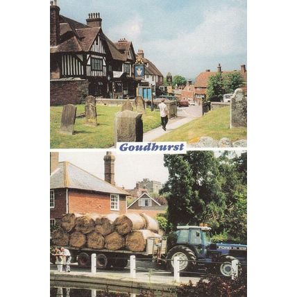 Goudhurst Farming Tractor Kent Farm Star & Eagle Hotel Postcard