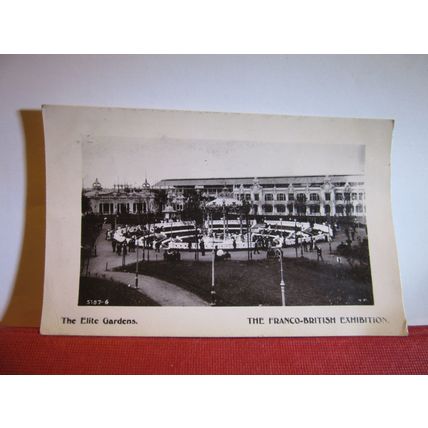 elite gardens FRANCO-BRITISH EXHIBITION, LONDON 1908 used antique postcard RP =