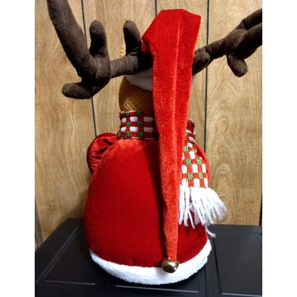 Large Plush 25" Shelf Sitter Christmas Santa Reindeer w/ Bendable Legs & Arms