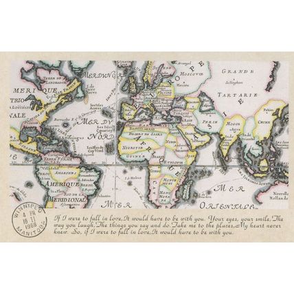 South America Africa Southern Hemisphere French Map Proverb Postcard