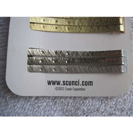 12 Scunci Textured Metals Flat Wide Hair Slide Pins Painted Metal Bobby Slides