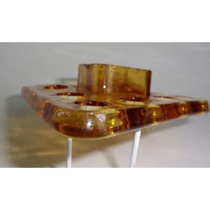 Bagley Art Deco Amber Glass Stem Holder For "Wyndham" Vase.
