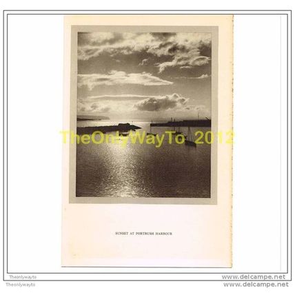 SUNSET AT PORTRUSH HARBOUR, Book Illustration, 1930