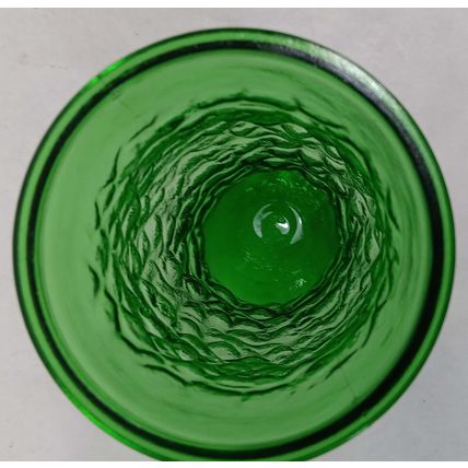 MINT Hoosier Indiana Green Glass Vase Vintage Crinkle Wavy Glass TALL 10"