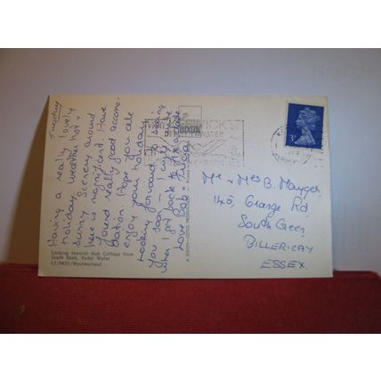 NAB COTTAGE, RYDAL WATER, THE LAKE DISTRICT. CUMBRIA. used postcard 1973 pm =