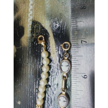 Vintage Gold Tone Bezel Faceted Glass Bracelet and 1 other