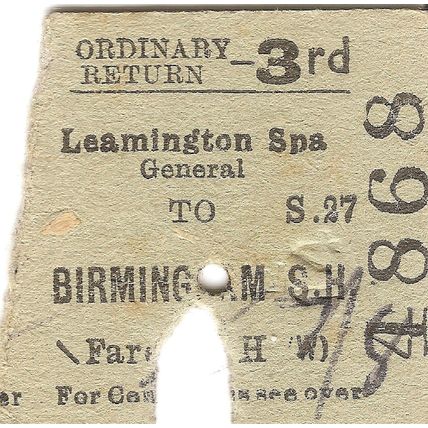 B.R. Edmondson Ticket - Leamington Spa General to Birmingham Snow Hill