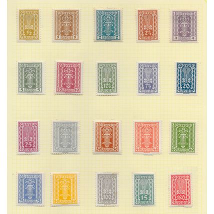 AUSTRIA MH & MNH SELECTION PRE WAR STAMPS 112 COUNT NEWSPAPER AIRS ARMS ARTS ETC