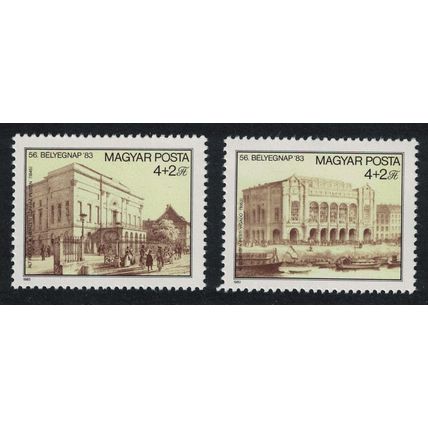 Hungary Engravings of Budapest Buildings 2v 1983 MNH SG#3515-3516