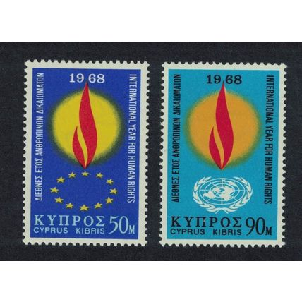 Cyprus Human Rights Year 2v 1968 MNH SG#316-317
