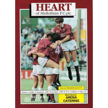 Hearts v Celtic (Premier League) Saturday 10 November 1990
