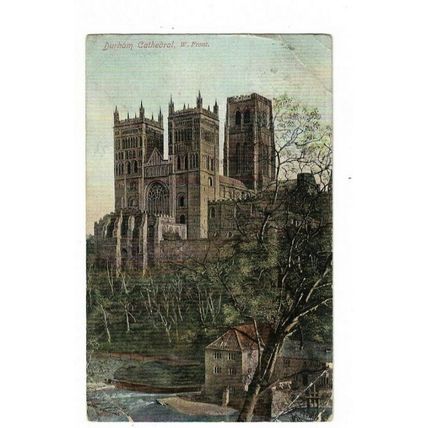 Durham Cathedral, West Front, Postcard.