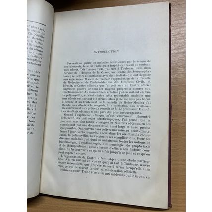 RARE* 1937 "LES SERUMS DE CONVALESCENTS" FRENCH HARDBACK BOOK (P4)