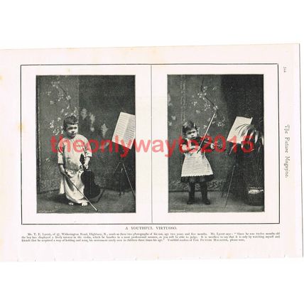 Youthfull Virtuoso Violinist, Lycett, Book Illustration (Print), 1895