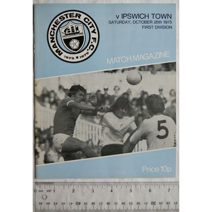 1975 programme Manchester City v. Ipswich Town