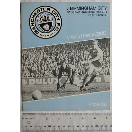 1975 programme Manchester City v. Birmingham City, 8/11