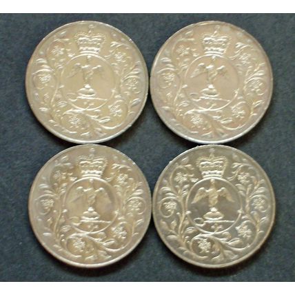 UK 1977 Silver Jubilee Crown Coins x four
