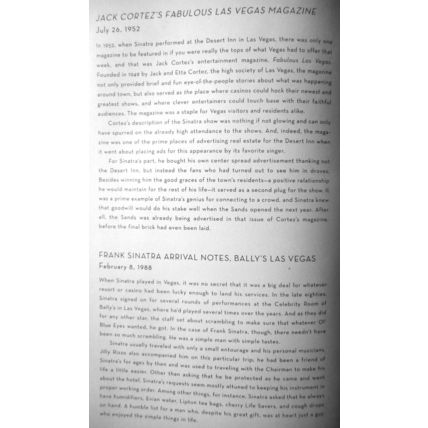 Frank Sinatra Memorabilia - Facsimile Las Vegas 1952 magazine/Arrival Notes 1988