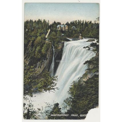 Canada Montmorency Falls Quebec blank 1910s Walsh 203024 RPPC