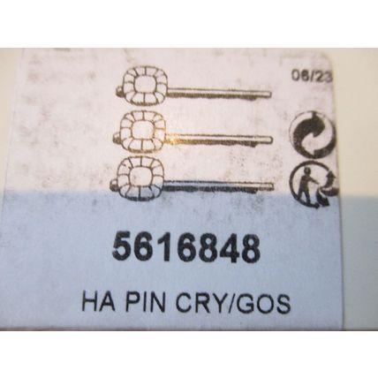 Swarovski Hair pin Set (3), Cushion cut, Gold tone, Gold-tone plated 5616848