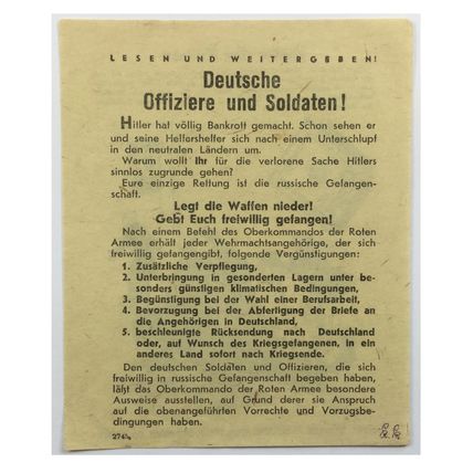 WW2 Russian/Soviet Air Drop Leaflet Illustrated by Boris Efimov. - Code 2745.