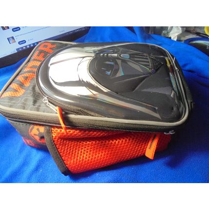 STAR WARS 3-D DARTH VADER Insulated Lunch Bag with Mesh Water Bottle Pocket!!