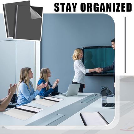 Teling 48 Pcs Clear Front Report Covers with Prongs Plastic Presentation Folders
