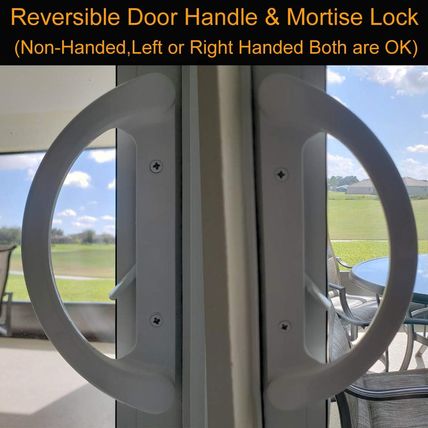 Patio Door Handle Set + Mortise Lock 45° Perfect Replacement for Sliding Glass D