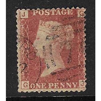GB 1858 QUEEN VICTORIA 1d RED PLATE 95 OF USED SG43/44 GJ