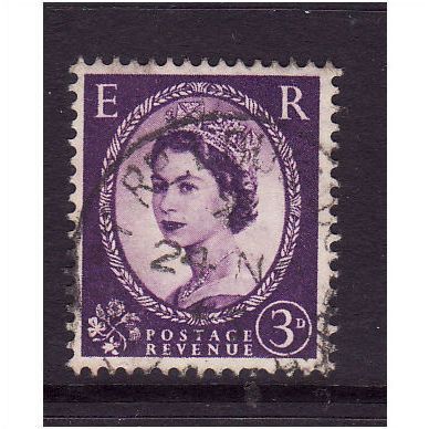 GREAT BRITAIN 1952 SG520 QEII TUDOR 3d DEEP LILAC FINE USED #5