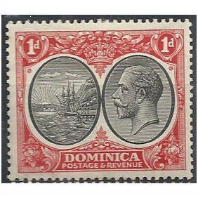 Dominica 1933 SG73 1d Black & Scarlet Mounted Mint...