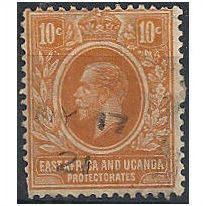 East Africa & Uganda Protectorate 1921 SG47a 10c Orange Fine Used...