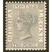 Sierra Leone QV 1884 2d Grey Mounted Mint Stamp MM SG 30 queen postage victoria