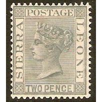 Sierra Leone QV 1884 2d Grey Mounted Mint Stamp MM SG 30 queen postage victoria