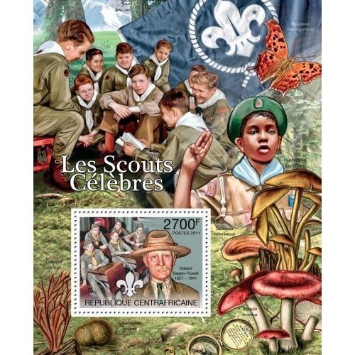 CENTRAL AFRICA 2011 SHEET MNH FAMOUS SCOUTS CELEBRES OLAVE BADEN POWELL 1A