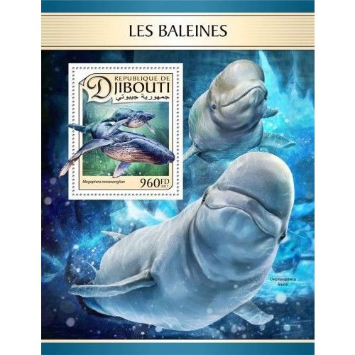 DJIBOUTI 2017 SHEET MNH BALEINES WHALES BALEIAS WALEN BALENE MARINE LIFE 1A