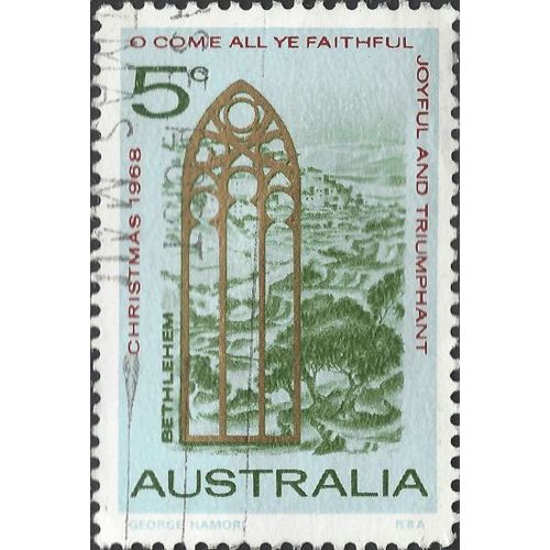 AUSTRALIA, CHRISTMAS, O Come All Ye Faithful, blue 1968, 5c, #4