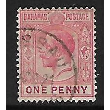 BAHAMAS 1921 SG 116 1d CARMINE FINE USED